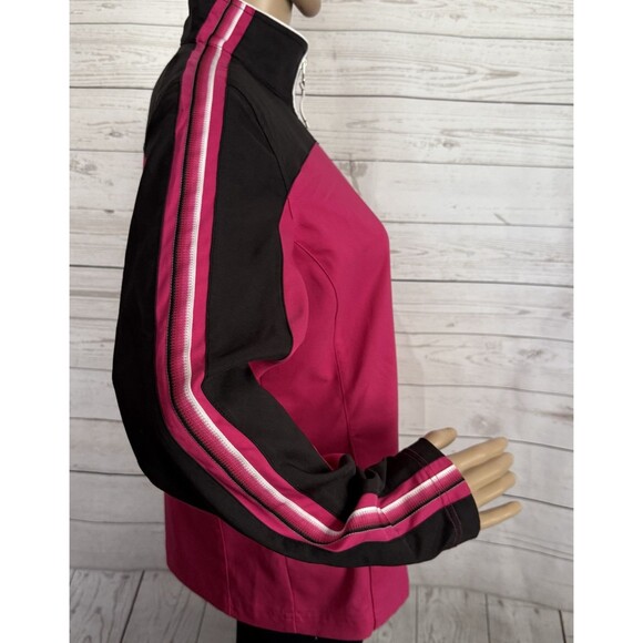 Made for Life Jacket Small Bright Pink Black White Trim Full Zip Athletic Casual - Picture 9 of 14